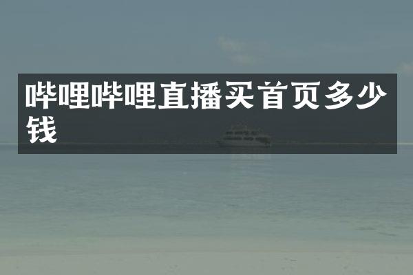 哔哩哔哩直播买首页多少钱