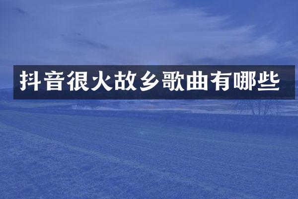 抖音很火故乡歌曲有哪些
