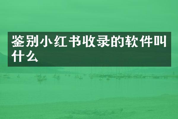 鉴别小红书收录的软件叫什么