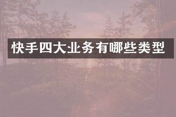 快手四大业务有哪些类型