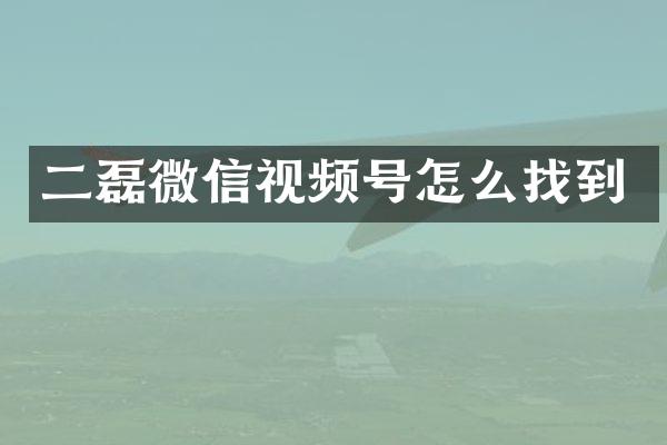 二磊微信视频号怎么找到