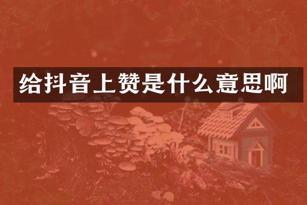 给抖音上赞是什么意思啊