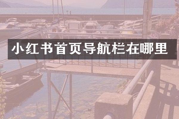 小红书首页导航栏在哪里