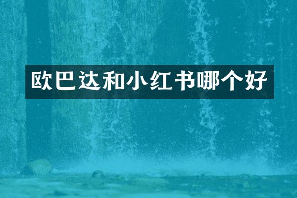 欧巴达和小红书哪个好