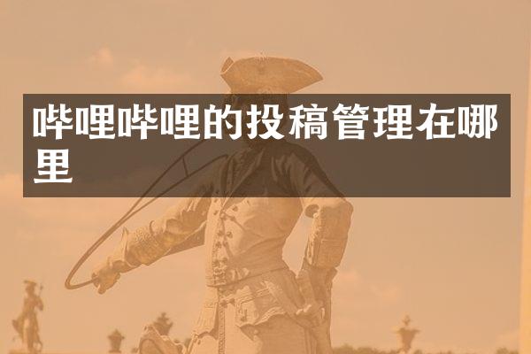 哔哩哔哩的投稿管理在哪里