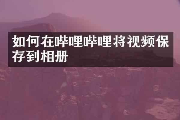 如何在哔哩哔哩将视频保存到相册