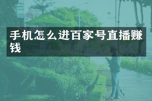 手机怎么进百家号直播赚钱