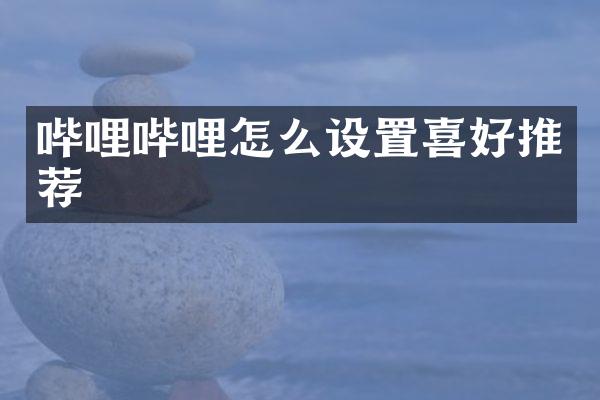 哔哩哔哩怎么设置喜好推荐
