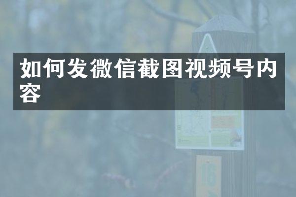如何发微信截图视频号内容