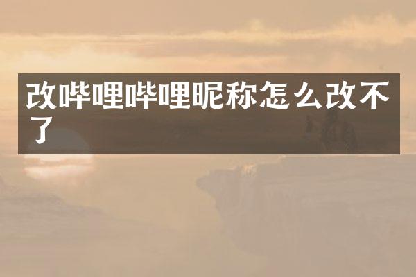 改哔哩哔哩昵称怎么改不了
