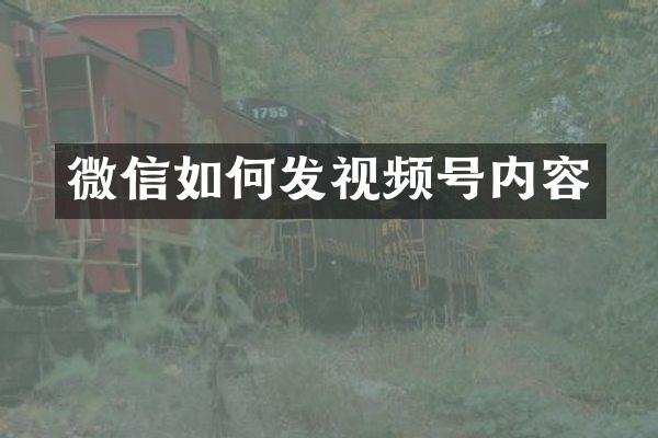 微信如何发视频号内容