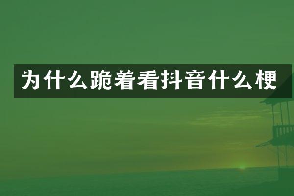 为什么跪着看抖音什么梗