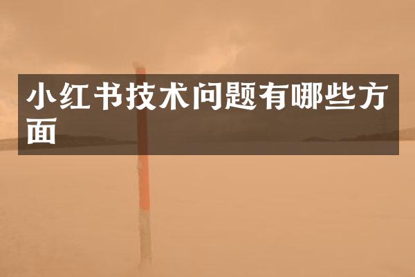 小红书技术问题有哪些方面