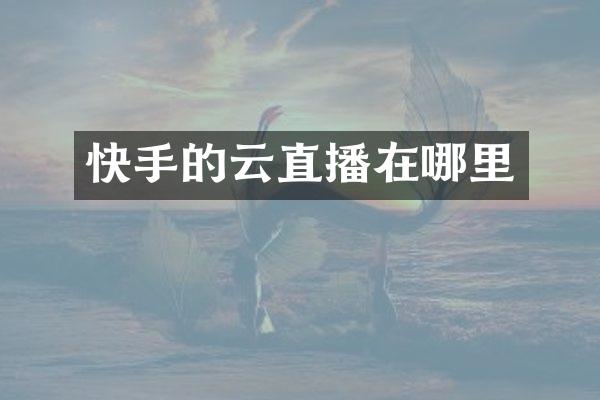 快手的云直播在哪里