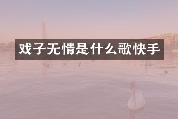 戏子无情是什么歌快手