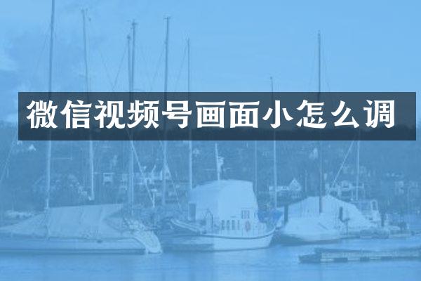 微信视频号画面小怎么调