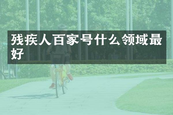 残疾人百家号什么领域最好