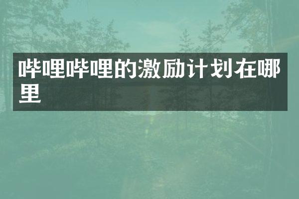 哔哩哔哩的激励计划在哪里