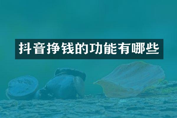 抖音挣钱的功能有哪些