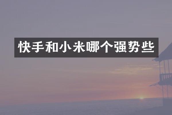 快手和小米哪个强势些