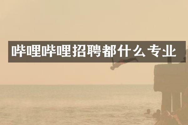 哔哩哔哩招聘都什么专业
