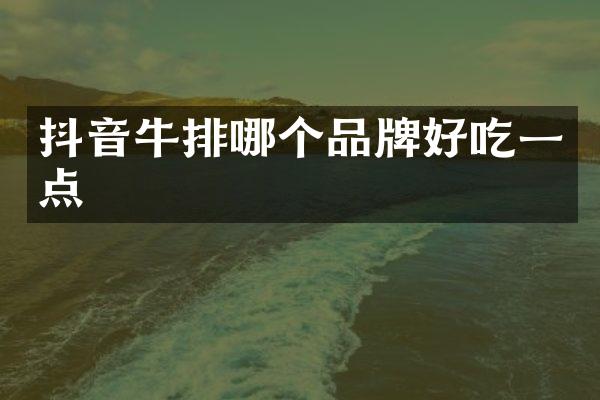 抖音牛排哪个品牌好吃一点