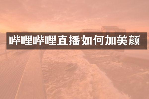 哔哩哔哩直播如何加美颜