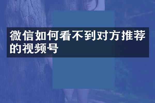 微信如何看不到对方推荐的视频号