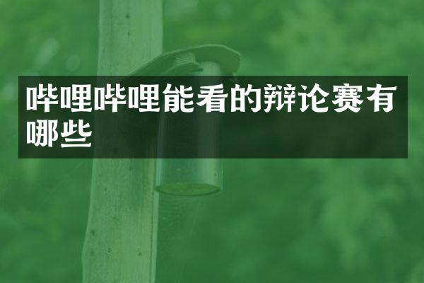 哔哩哔哩能看的辩论赛有哪些