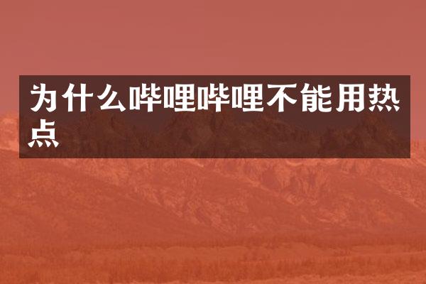 为什么哔哩哔哩不能用热点