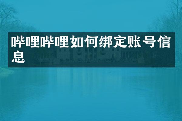 哔哩哔哩如何绑定账号信息