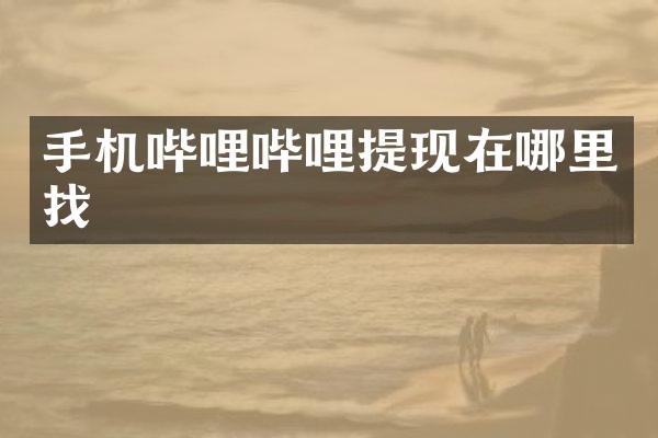 手机哔哩哔哩提现在哪里找