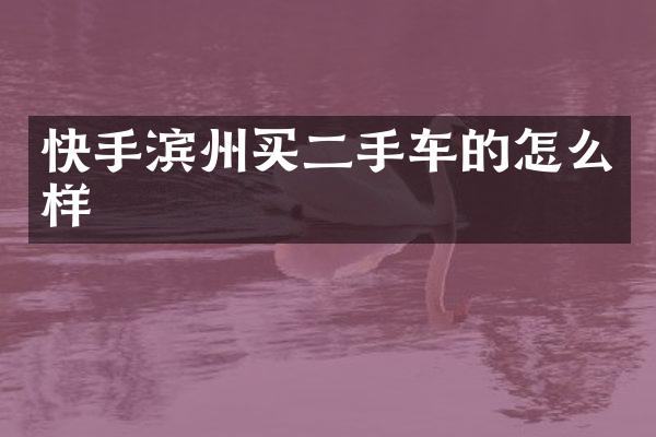 快手滨州买二手车的怎么样