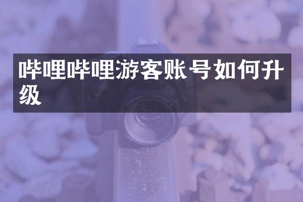 哔哩哔哩游客账号如何升级