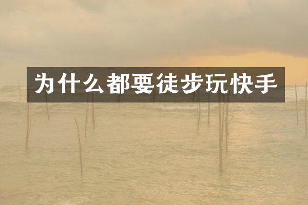 为什么都要徒步玩快手