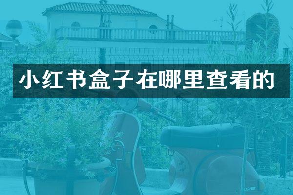 小红书盒子在哪里查看的