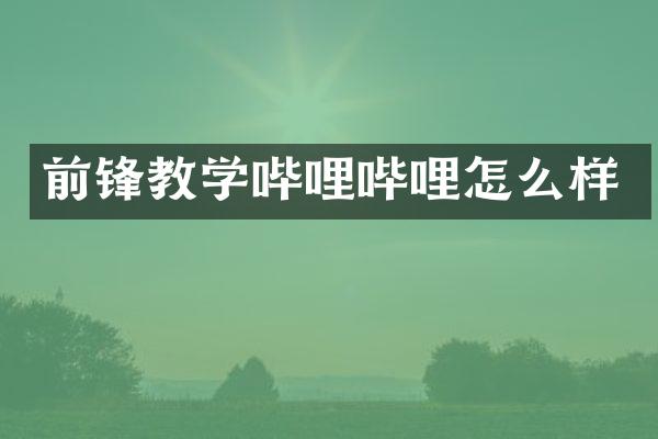 前锋教学哔哩哔哩怎么样