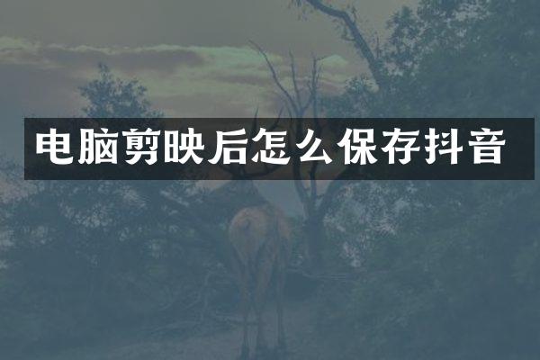 电脑剪映后怎么保存抖音