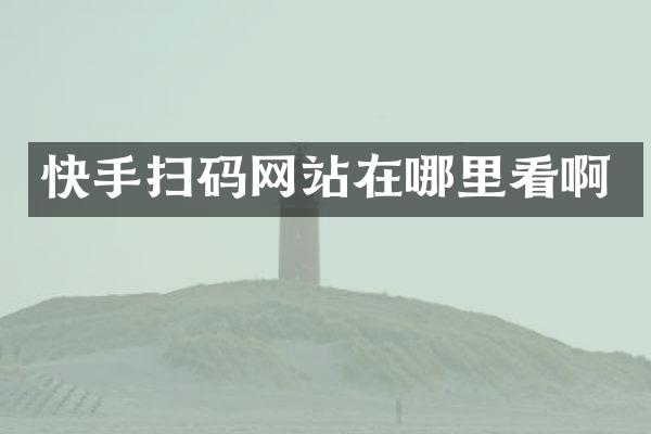 快手扫码网站在哪里看啊