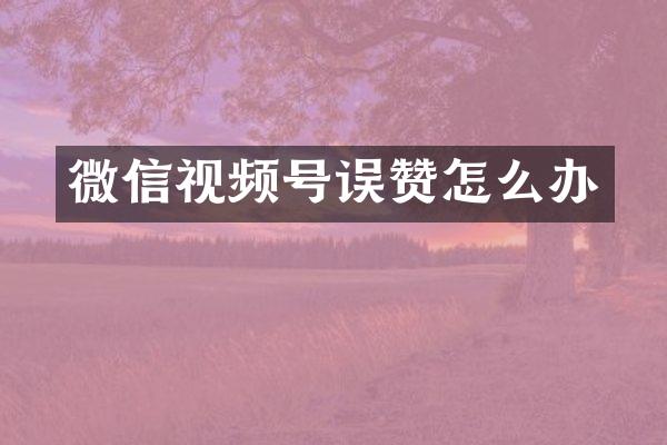 微信视频号误赞怎么办