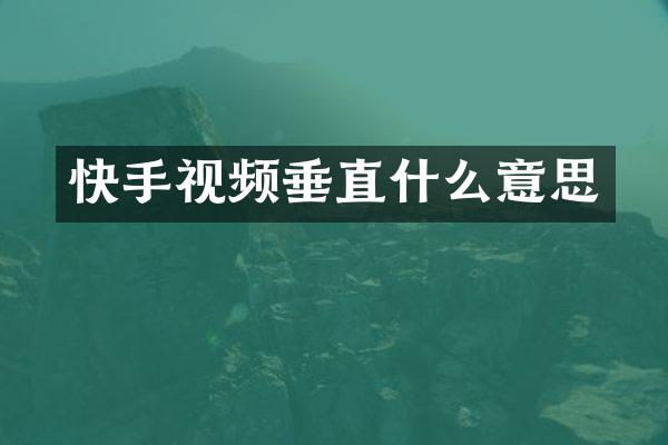 快手视频垂直什么意思