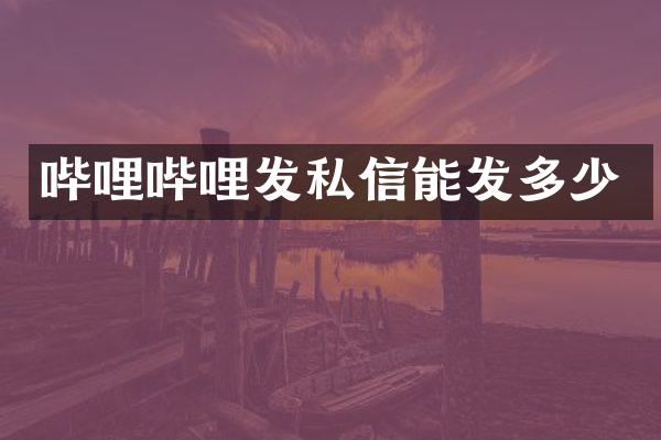哔哩哔哩发私信能发多少