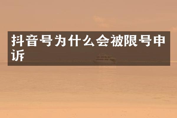 抖音号为什么会被限号申诉