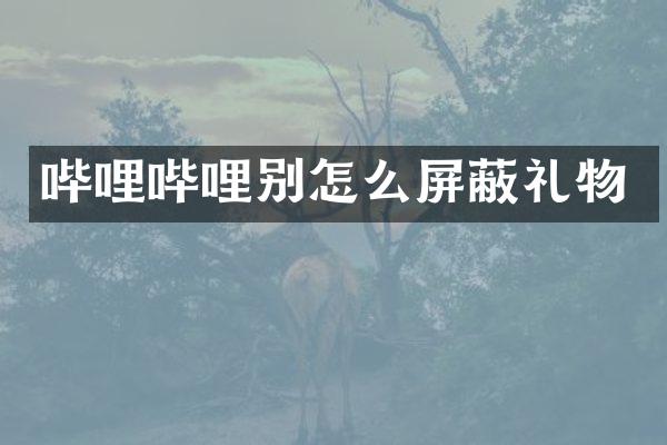 哔哩哔哩别怎么屏蔽礼物