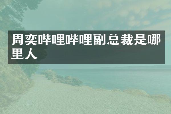 周奕哔哩哔哩副总裁是哪里人