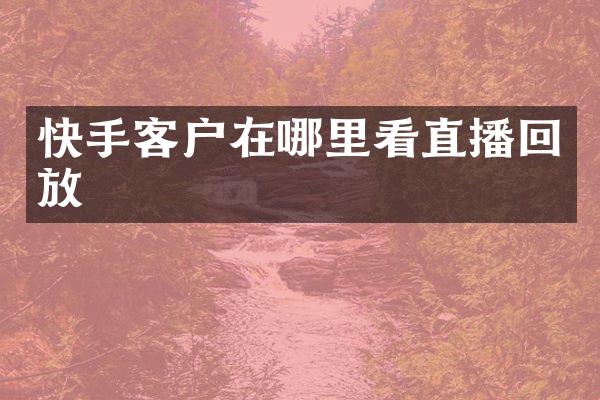 快手客户在哪里看直播回放