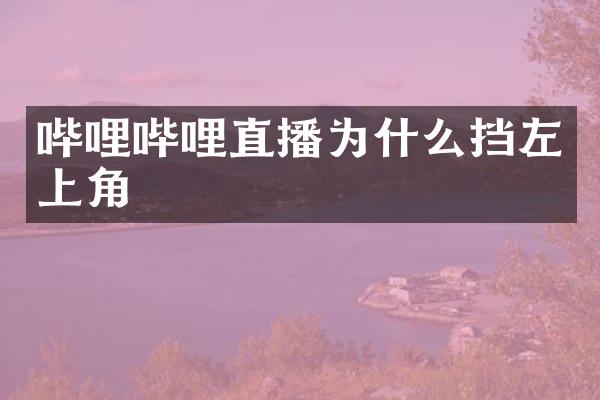 哔哩哔哩直播为什么挡左上角
