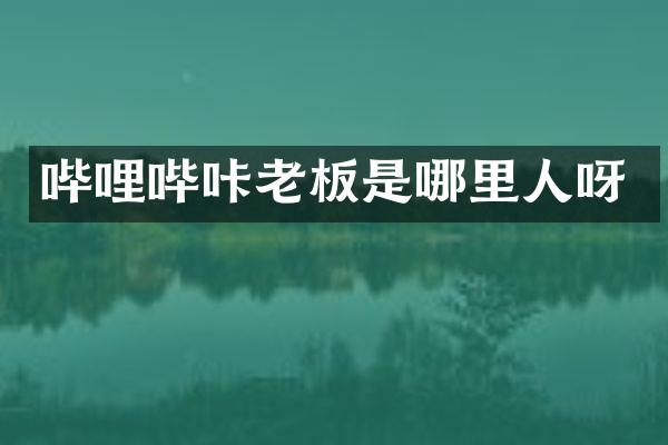 哔哩哔咔老板是哪里人呀