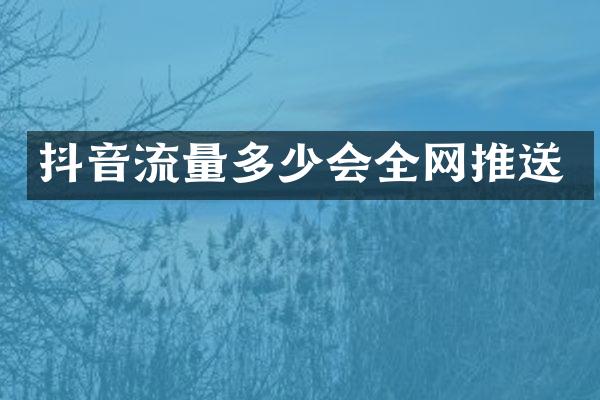 抖音流量多少会全网推送