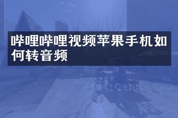 哔哩哔哩视频苹果手机如何转音频